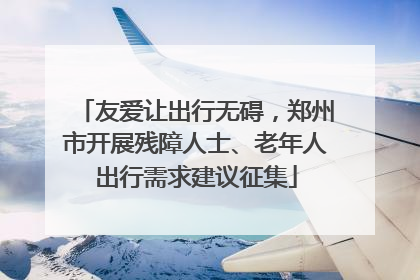 友爱让出行无碍，郑州市开展残障人士、老年人出行需求建议征集
