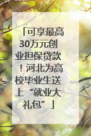 可享最高30万元创业担保贷款！河北为高校毕业生送上“就业大礼包”