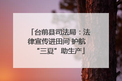 台前县司法局：法律宣传进田间 护航“三夏”助生产
