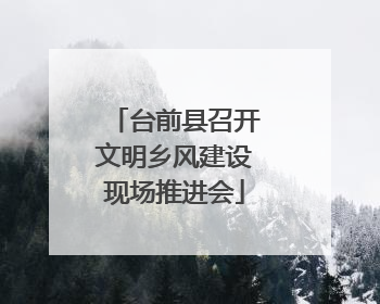 台前县召开文明乡风建设现场推进会