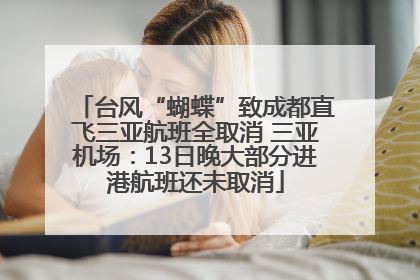 台风“蝴蝶”致成都直飞三亚航班全取消 三亚机场：13日晚大部分进港航班还未取消