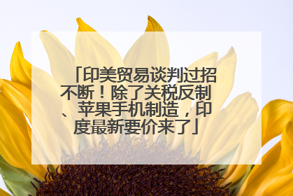 印美贸易谈判过招不断！除了关税反制、苹果手机制造，印度最新要价来了