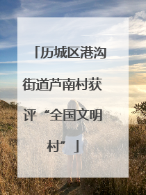历城区港沟街道芦南村获评“全国文明村”