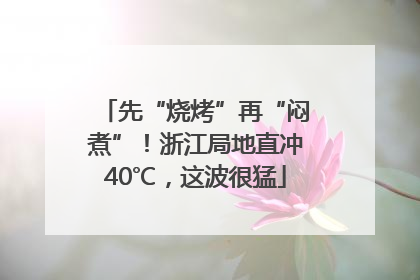 先“烧烤”再“闷煮”！浙江局地直冲40℃，这波很猛