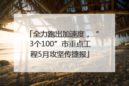 全力跑出加速度，“3个100”市重点工程5月攻坚传捷报