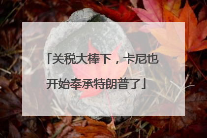 关税大棒下，卡尼也开始奉承特朗普了