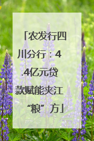 农发行四川分行：4.4亿元贷款赋能夹江“粮”方