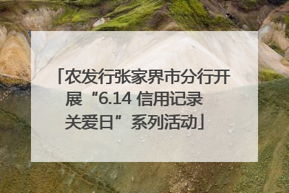 农发行张家界市分行开展“6.14 信用记录关爱日”系列活动