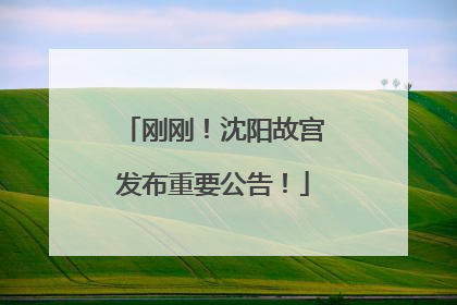 刚刚！沈阳故宫发布重要公告！