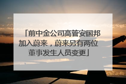 前中金公司高管安国邦加入蔚来，蔚来另有两位董事发生人员变更