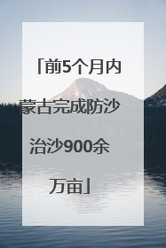 前5个月内蒙古完成防沙治沙900余万亩