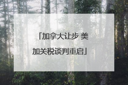 加拿大让步 美加关税谈判重启