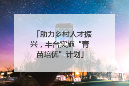 助力乡村人才振兴，丰台实施“青苗培优”计划