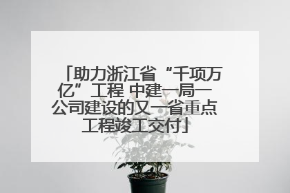 助力浙江省“千项万亿”工程 中建一局一公司建设的又一省重点工程竣工交付