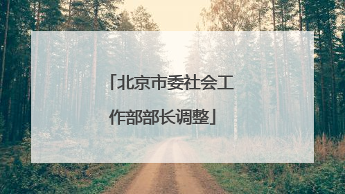 北京市委社会工作部部长调整