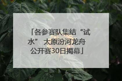 各参赛队集结“试水” 太原汾河龙舟公开赛30日揭幕