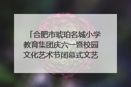 合肥市琥珀名城小学教育集团庆六一暨校园文化艺术节闭幕式文艺汇演圆满举行