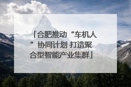 合肥推动“车机人”协同计划 打造聚合型智能产业集群