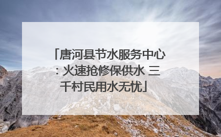 唐河县节水服务中心：火速抢修保供水 三千村民用水无忧