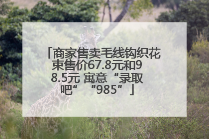 商家售卖毛线钩织花束售价67.8元和98.5元 寓意“录取吧”“985”