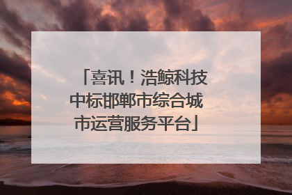 喜讯！浩鲸科技中标邯郸市综合城市运营服务平台