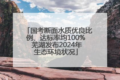 国考断面水质优良比例、达标率均100% 芜湖发布2024年生态环境状况