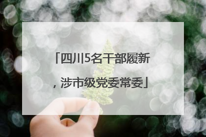 四川5名干部履新，涉市级党委常委
