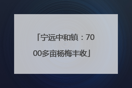 宁远中和镇：7000多亩杨梅丰收