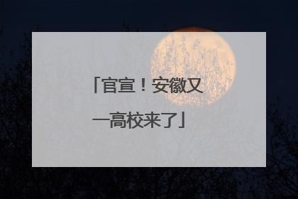 官宣！安徽又一高校来了