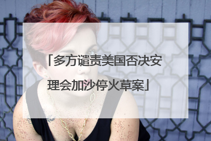 多方谴责美国否决安理会加沙停火草案