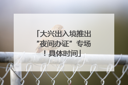 大兴出入境推出“夜间办证”专场！具体时间