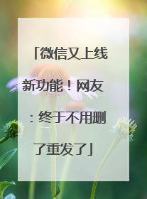微信又上线新功能！网友：终于不用删了重发了