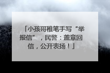 小孩哥稚笔手写“举报信”，民警：盖章回信，公开表扬！