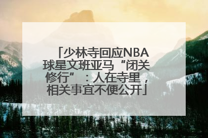 少林寺回应NBA球星文班亚马“闭关修行”：人在寺里，相关事宜不便公开