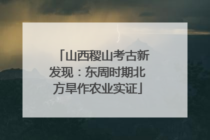 山西稷山考古新发现：东周时期北方旱作农业实证