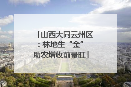 山西大同云州区：林地生“金” 助农增收前景旺
