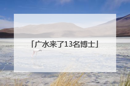 广水来了13名博士