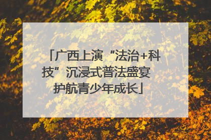 广西上演“法治+科技”沉浸式普法盛宴 护航青少年成长