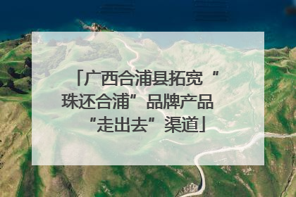 广西合浦县拓宽“珠还合浦”品牌产品“走出去”渠道