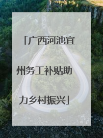 广西河池宜州务工补贴助力乡村振兴