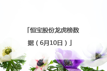 恒宝股份龙虎榜数据（6月10日）