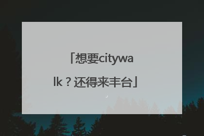 想要citywalk？还得来丰台