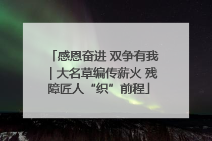 感恩奋进 双争有我｜大名草编传薪火 残障匠人“织”前程