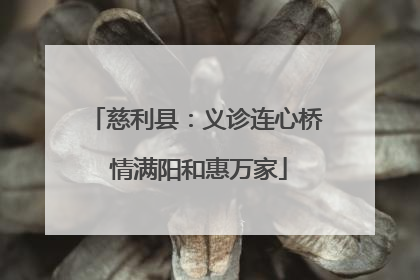 慈利县：义诊连心桥 情满阳和惠万家