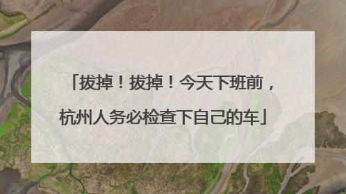 拔掉！拔掉！今天下班前，杭州人务必检查下自己的车