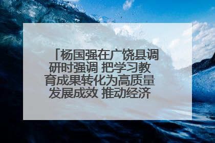 杨国强在广饶县调研时强调 把学习教育成果转化为高质量发展成效 推动经济稳健向好进中提质
