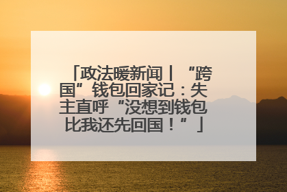 政法暖新闻丨“跨国”钱包回家记：失主直呼“没想到钱包比我还先回国！”