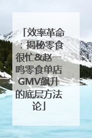 效率革命：揭秘零食很忙&赵一鸣零食单店GMV飙升的底层方法论