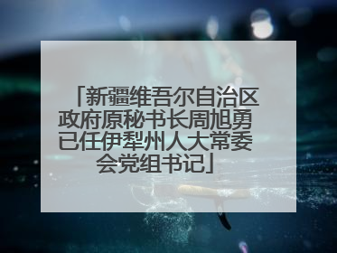 新疆维吾尔自治区政府原秘书长周旭勇已任伊犁州人大常委会党组书记