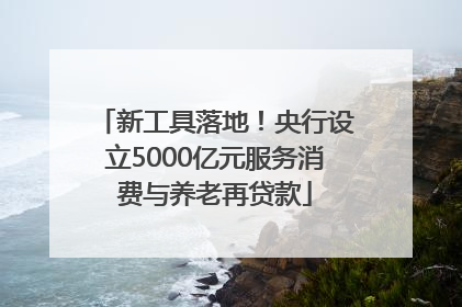 新工具落地！央行设立5000亿元服务消费与养老再贷款